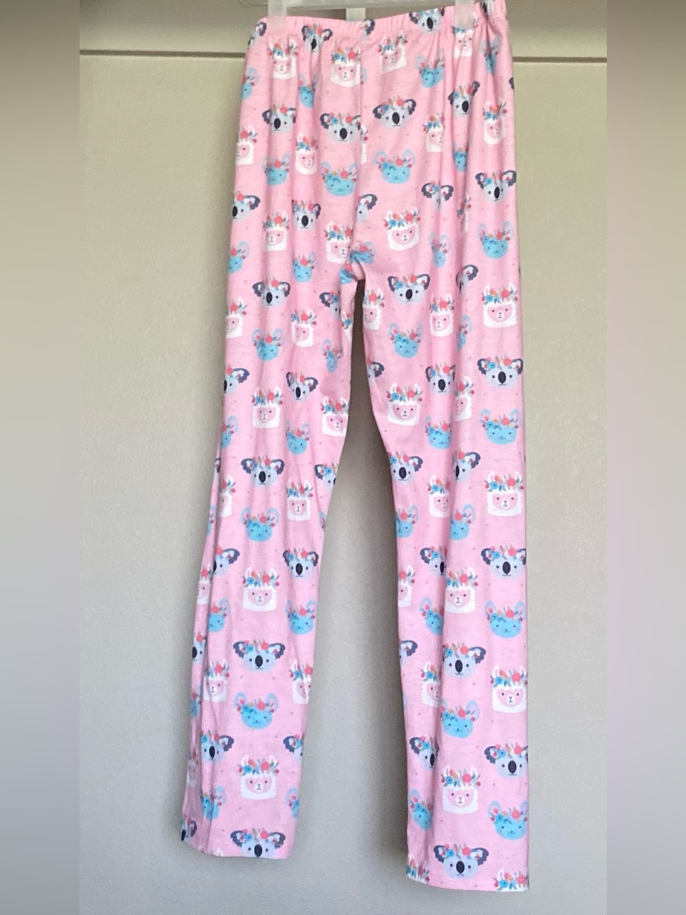 Kids Pink Animal Face Pajama Pants